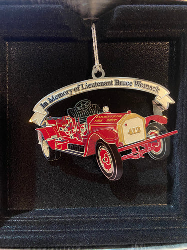 Fireman Bruce Firetruck Ornament